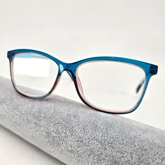 Foster Grant Youth Blue & Pink Rectangular Reading Glass Frames +2.5 jj3692 - Picture 1 of 10